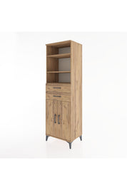 Hyperion Dolap 4 Raflı 2 Çekmeceli 2 Kapaklı 60x44x195 Çam-Çam