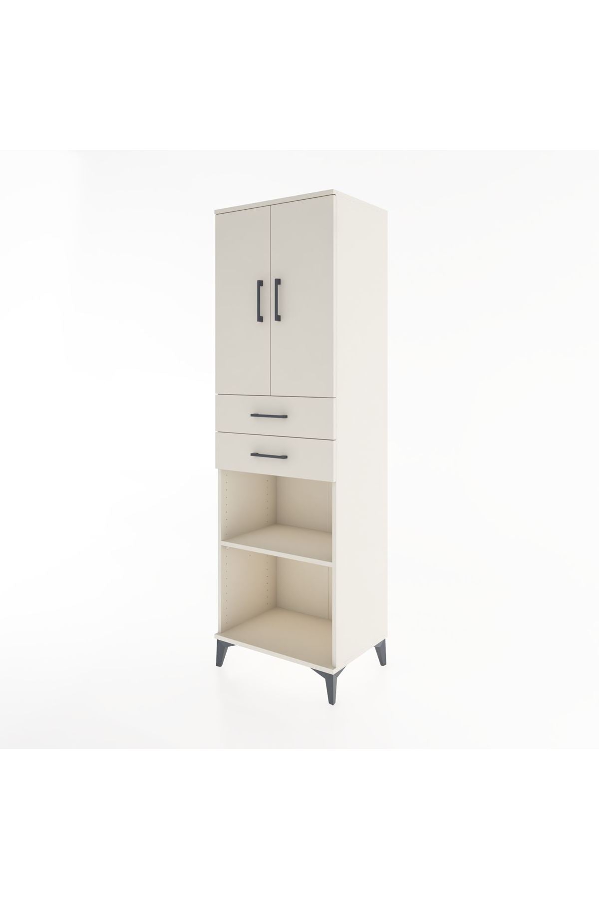 Hyperion Dolap 4 Raflı 2 Çekmeceli 2 Kapaklı 60x44x195 Aytaşı-Aytaşı