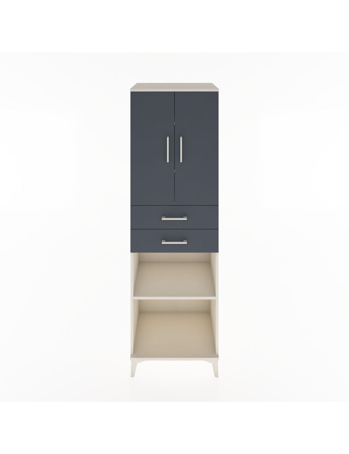 Hyperion Dolap 4 Raflı 2 Çekmeceli 2 Kapaklı 60x44x195 Aytaşı-Antrasit