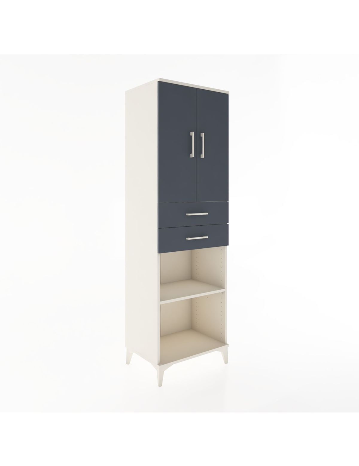 Hyperion Dolap 4 Raflı 2 Çekmeceli 2 Kapaklı 60x44x195 Aytaşı-Antrasit