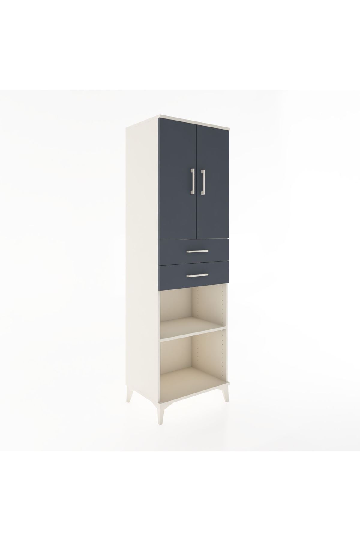 Hyperion Dolap 4 Raflı 2 Çekmeceli 2 Kapaklı 60x44x195 Aytaşı-Antrasit