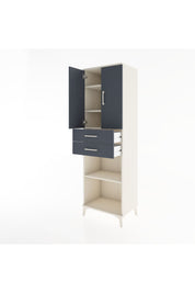 Hyperion Dolap 4 Raflı 2 Çekmeceli 2 Kapaklı 60x44x195 Aytaşı-Antrasit