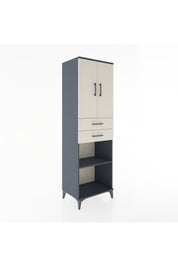 Hyperion Dolap 4 Raflı 2 Çekmeceli 2 Kapaklı 60x44x195 Antrasit-Aytaşı