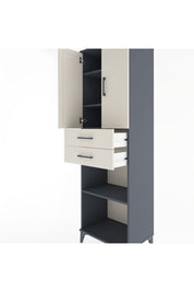 Hyperion Dolap 4 Raflı 2 Çekmeceli 2 Kapaklı 60x44x195 Antrasit-Aytaşı