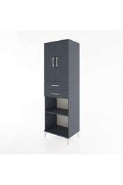Hyperion Dolap 4 Raflı 2 Çekmeceli 2 Kapaklı 60x44x195 Antrasit-Antrasit
