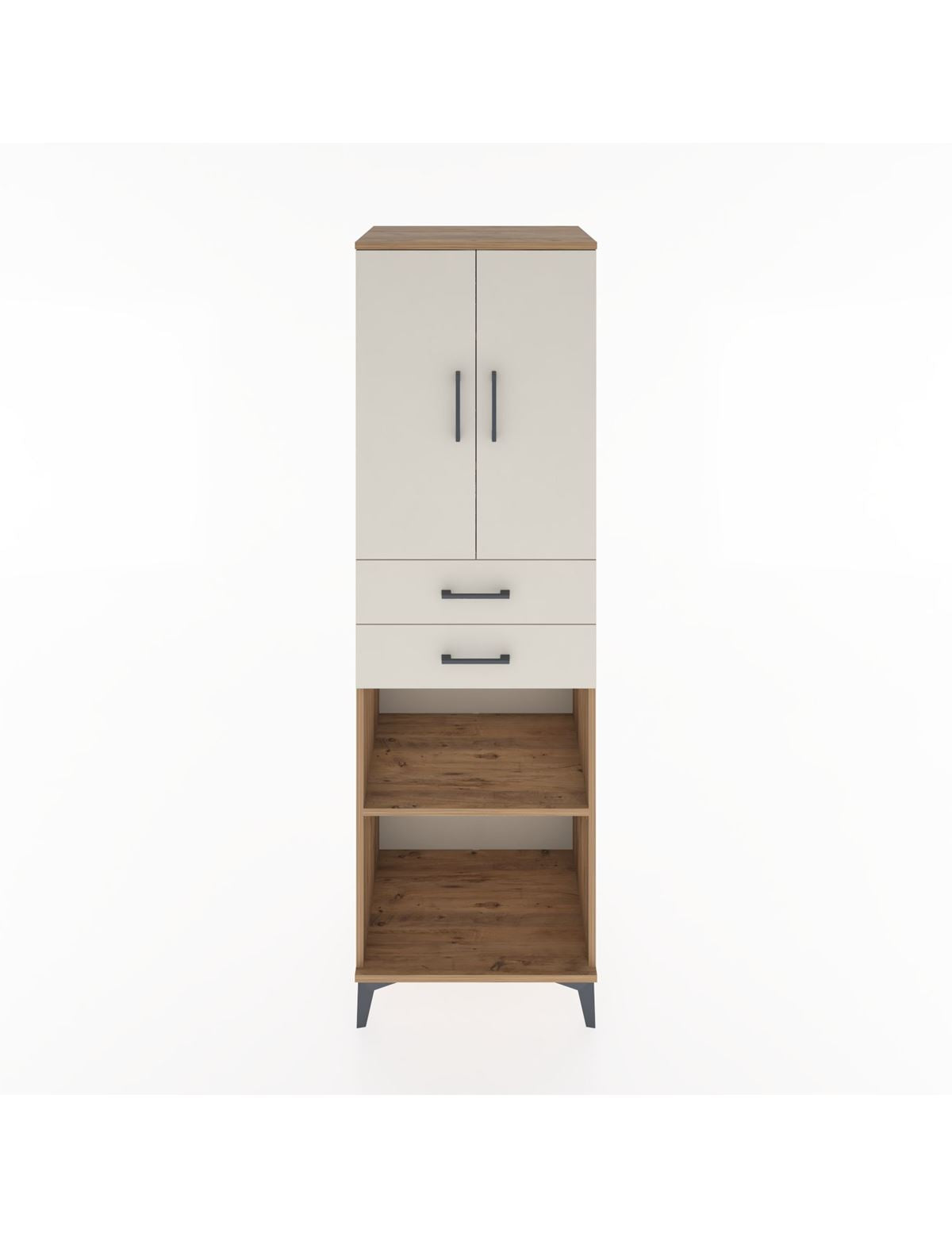 Hyperion Dolap 4 Raflı 2 Çekmeceli 2 Kapaklı 60x44x195 Çam-Aytaşı