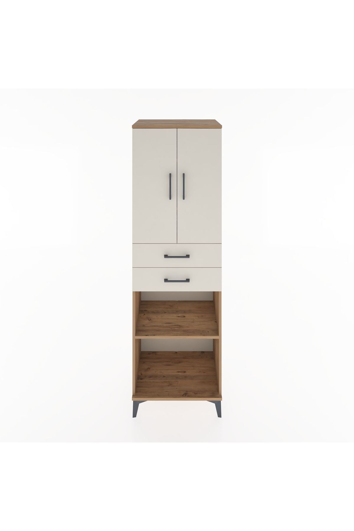 Hyperion Dolap 4 Raflı 2 Çekmeceli 2 Kapaklı 60x44x195 Çam-Aytaşı