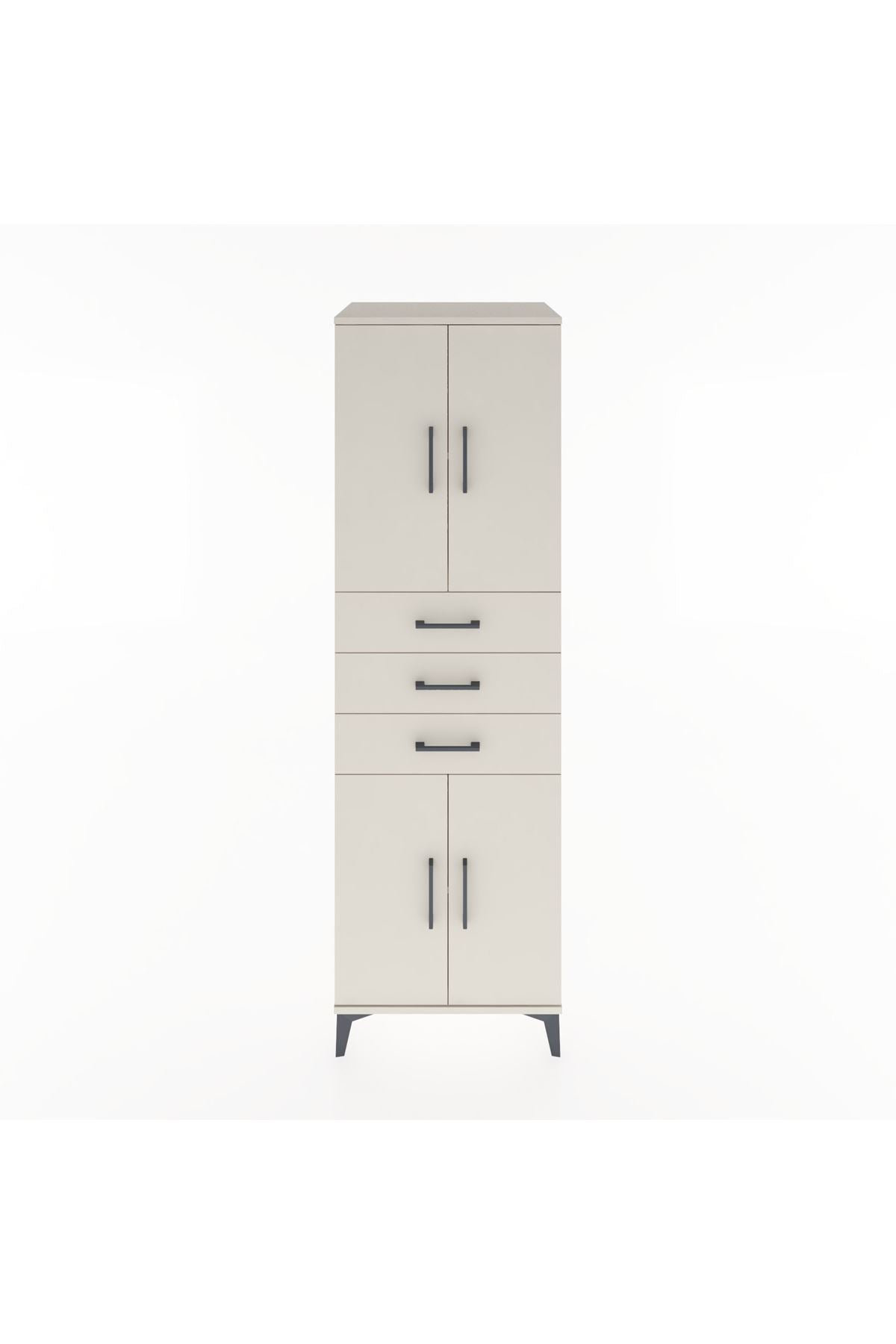 Hyperion Dolap 3 Raflı 3 Çekmeceli 4 Kapaklı 60x44x195 Aytaşı-Aytaşı