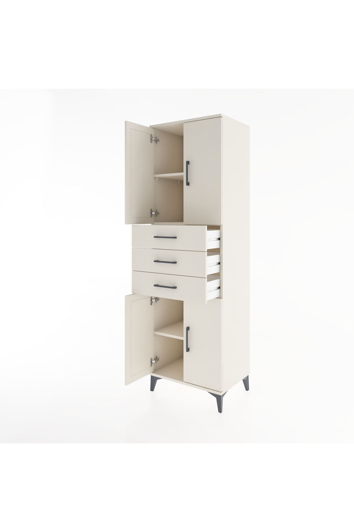 Hyperion Dolap 3 Raflı 3 Çekmeceli 4 Kapaklı 60x44x195 Aytaşı-Aytaşı