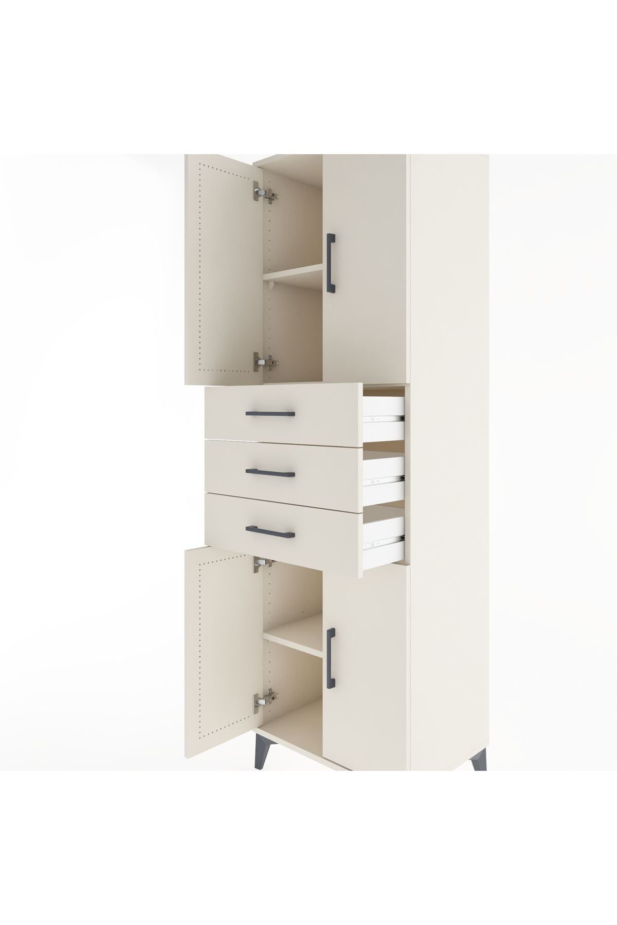 Hyperion Dolap 3 Raflı 3 Çekmeceli 4 Kapaklı 60x44x195 Aytaşı-Aytaşı