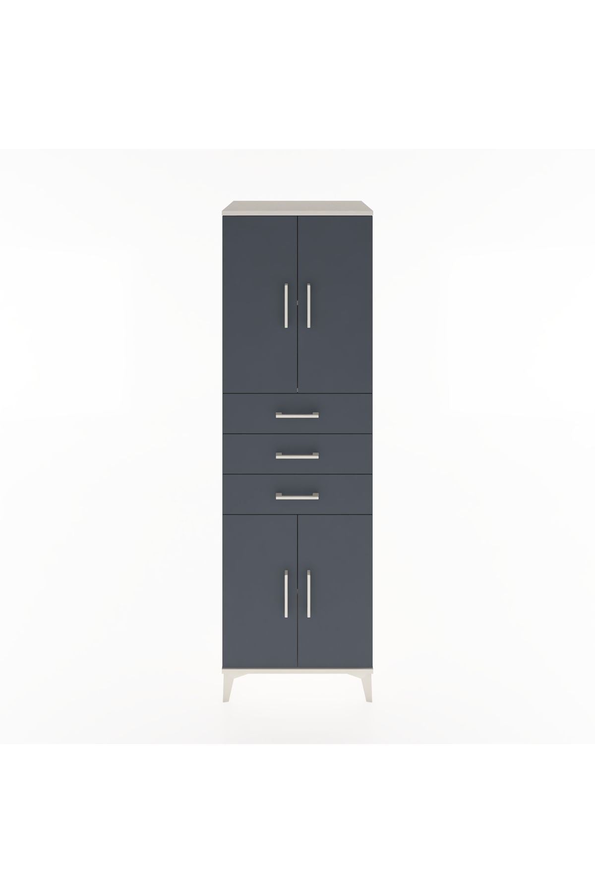 Hyperion Dolap 3 Raflı 3 Çekmeceli 4 Kapaklı 60x44x195 Aytaşı-Antrasit