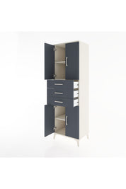 Hyperion Dolap 3 Raflı 3 Çekmeceli 4 Kapaklı 60x44x195 Aytaşı-Antrasit