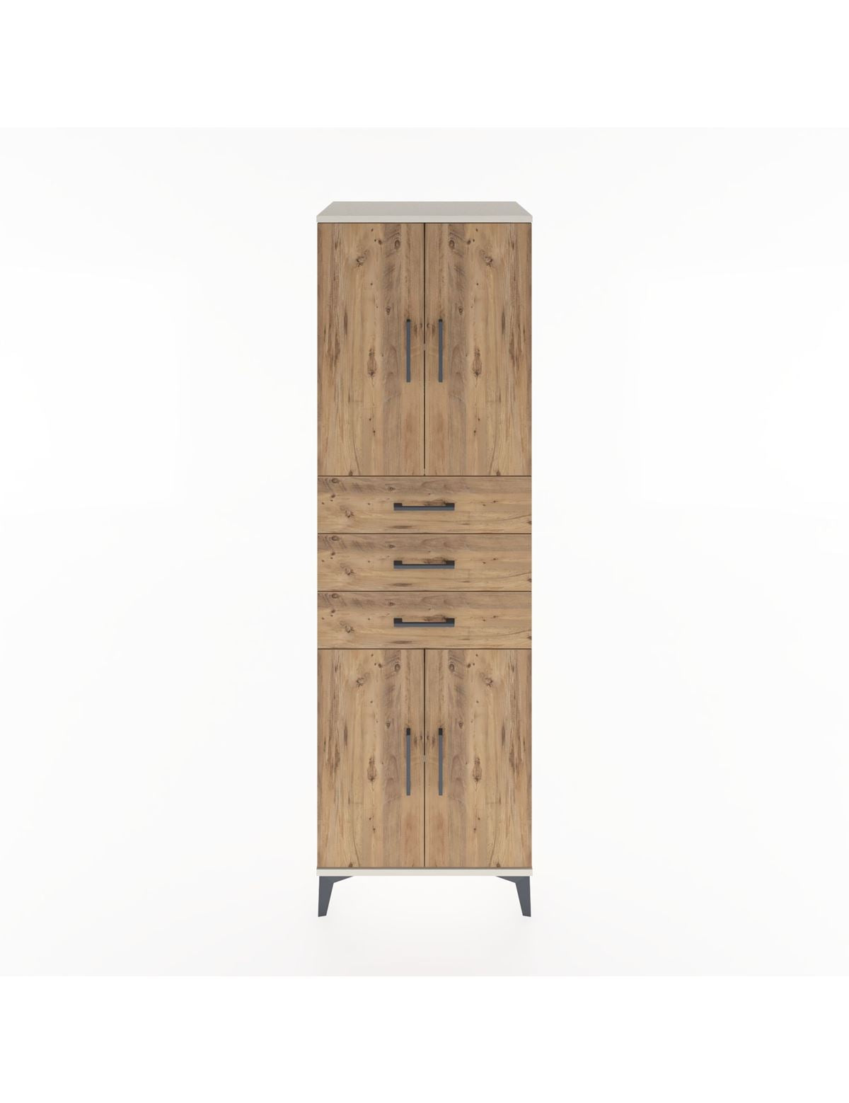 Hyperion Dolap 3 Raflı 3 Çekmeceli 4 Kapaklı 60x44x195 Aytaşı-Çam