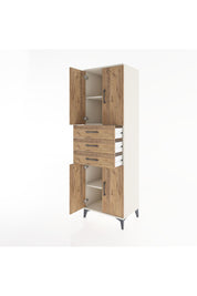 Hyperion Dolap 3 Raflı 3 Çekmeceli 4 Kapaklı 60x44x195 Aytaşı-Çam