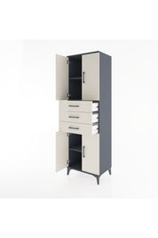 Hyperion Dolap 3 Raflı 3 Çekmeceli 4 Kapaklı 60x44x195 Antrasit-Aytaşı