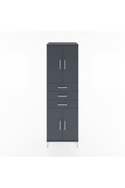 Hyperion Dolap 3 Raflı 3 Çekmeceli 4 Kapaklı 60x44x195 Antrasit-Antrasit