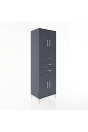 Hyperion Dolap 3 Raflı 3 Çekmeceli 4 Kapaklı 60x44x195 Antrasit-Antrasit