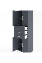 Hyperion Dolap 3 Raflı 3 Çekmeceli 4 Kapaklı 60x44x195 Antrasit-Antrasit