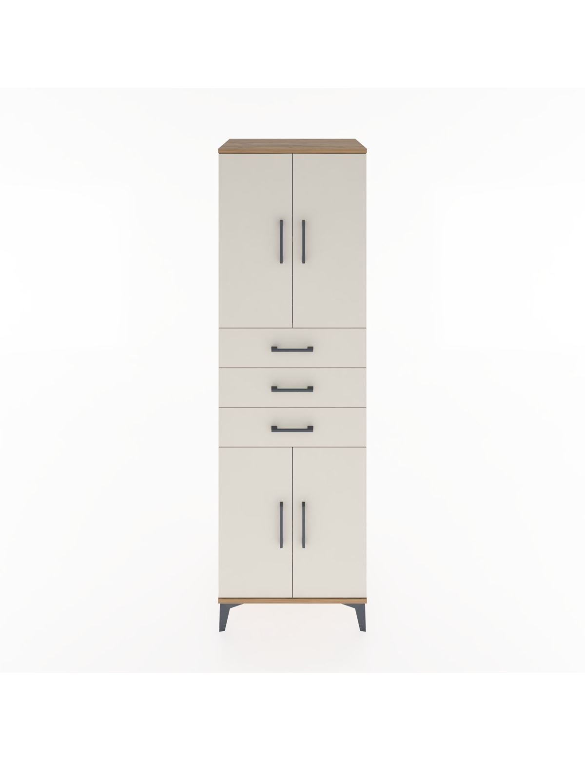 Hyperion Dolap 3 Raflı 3 Çekmeceli 4 Kapaklı 60x44x195 Çam-Aytaşı