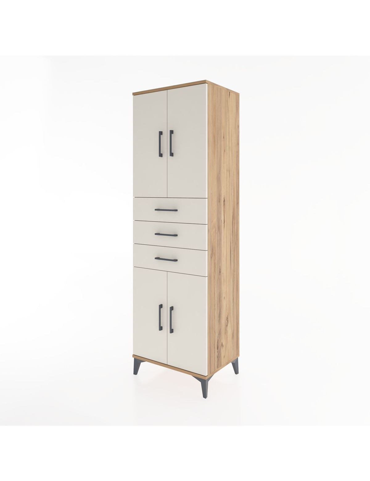 Hyperion Dolap 3 Raflı 3 Çekmeceli 4 Kapaklı 60x44x195 - S59M079V7B