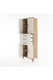 Hyperion Dolap 3 Raflı 3 Çekmeceli 4 Kapaklı 60x44x195 Çam-Aytaşı