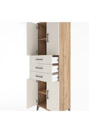 Hyperion Dolap 3 Raflı 3 Çekmeceli 4 Kapaklı 60x44x195 Çam-Aytaşı