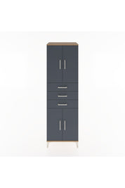 Hyperion Dolap 3 Raflı 3 Çekmeceli 4 Kapaklı 60x44x195 Çam-Antrasit