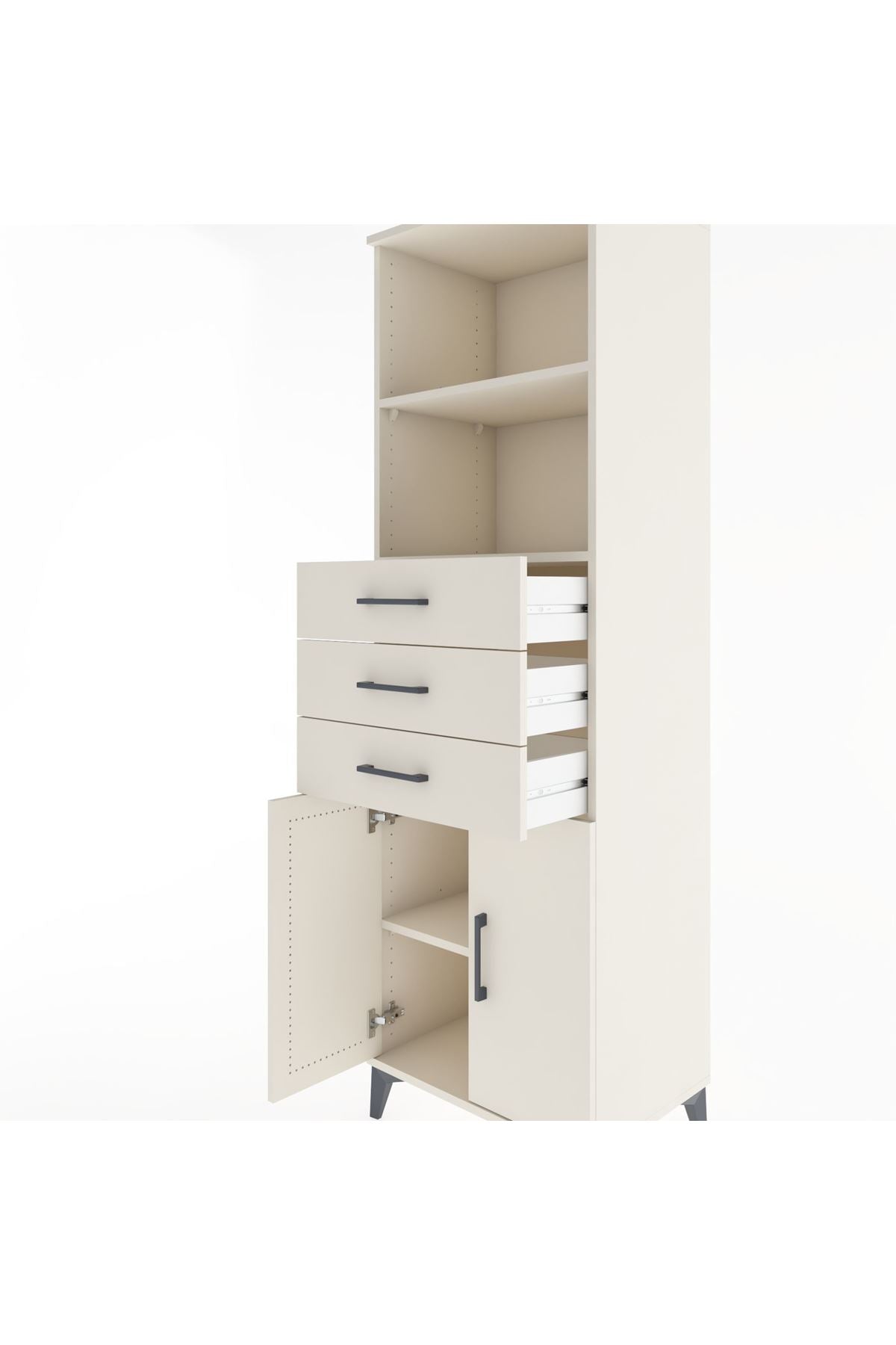 Hyperion Dolap 3 Raflı 3 Çekmeceli 2 Kapaklı 60x44x195 Aytaşı-Aytaşı