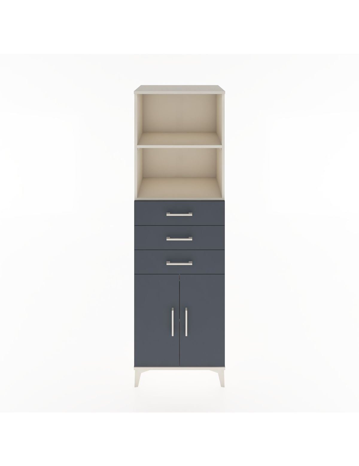 Hyperion Dolap 3 Raflı 3 Çekmeceli 2 Kapaklı 60x44x195 Aytaşı-Antrasit