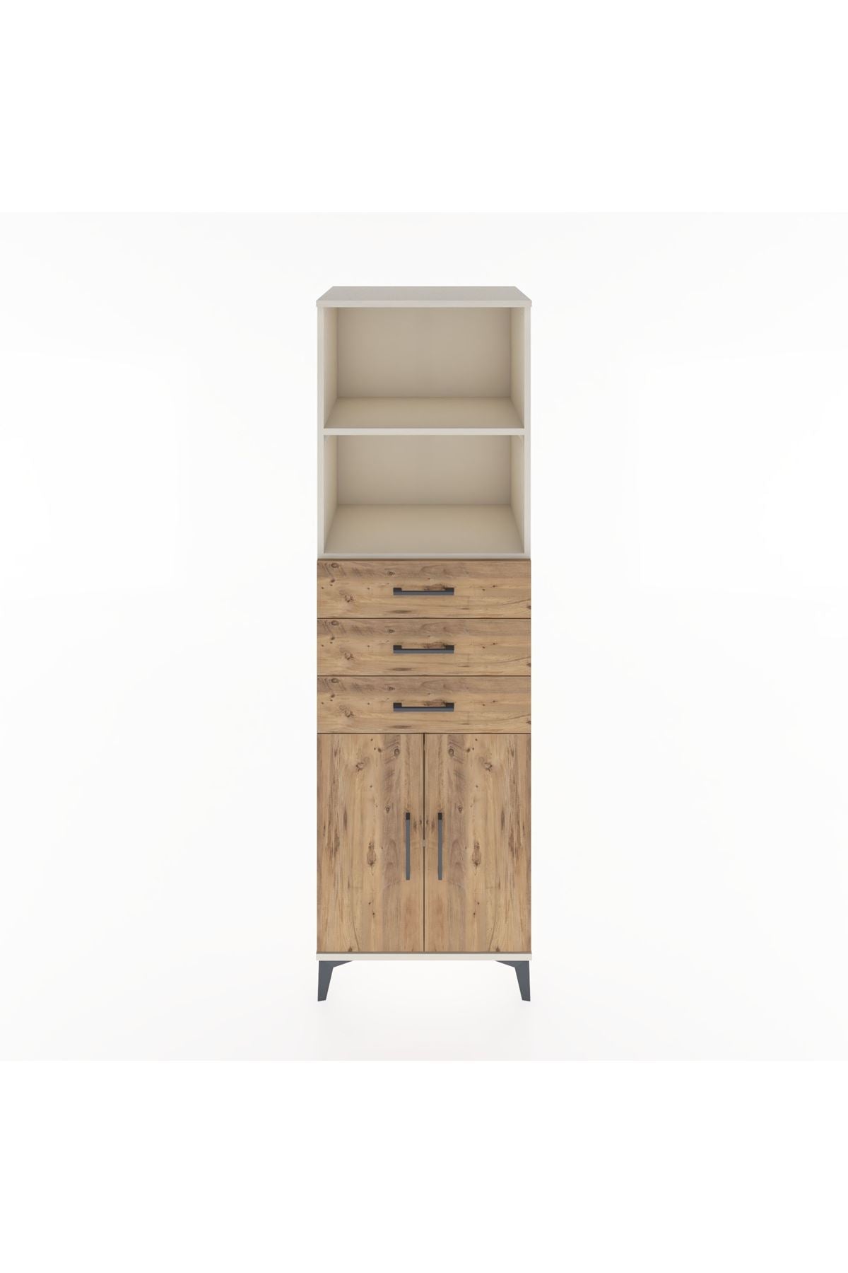 Hyperion Dolap 3 Raflı 3 Çekmeceli 2 Kapaklı 60x44x195 Aytaşı-Çam