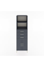 Hyperion Dolap 3 Raflı 3 Çekmeceli 2 Kapaklı 60x44x195 Antrasit-Antrasit