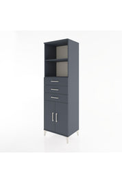 Hyperion Dolap 3 Raflı 3 Çekmeceli 2 Kapaklı 60x44x195 Antrasit-Antrasit