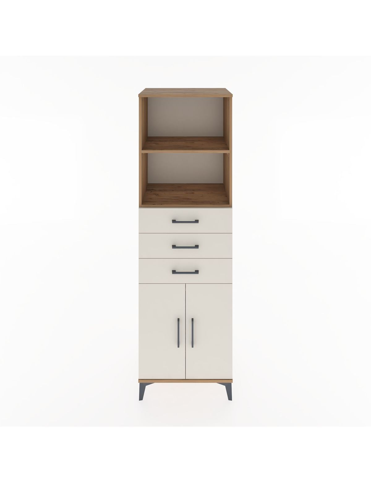 Hyperion Dolap 3 Raflı 3 Çekmeceli 2 Kapaklı 60x44x195 Çam-Aytaşı