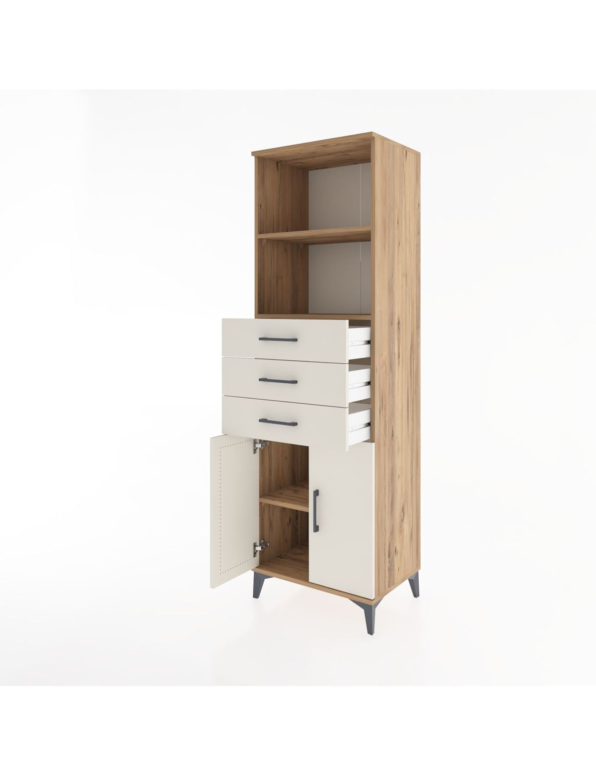 Hyperion Dolap 3 Raflı 3 Çekmeceli 2 Kapaklı 60x44x195 - S59M080V7B