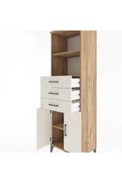 Hyperion Dolap 3 Raflı 3 Çekmeceli 2 Kapaklı 60x44x195 Çam-Aytaşı