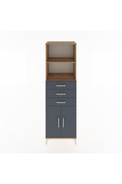 Hyperion Dolap 3 Raflı 3 Çekmeceli 2 Kapaklı 60x44x195 Çam-Antrasit