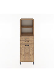 Hyperion Dolap 3 Raflı 3 Çekmeceli 2 Kapaklı 60x44x195 Çam-Çam