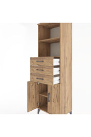 Hyperion Dolap 3 Raflı 3 Çekmeceli 2 Kapaklı 60x44x195 Çam-Çam
