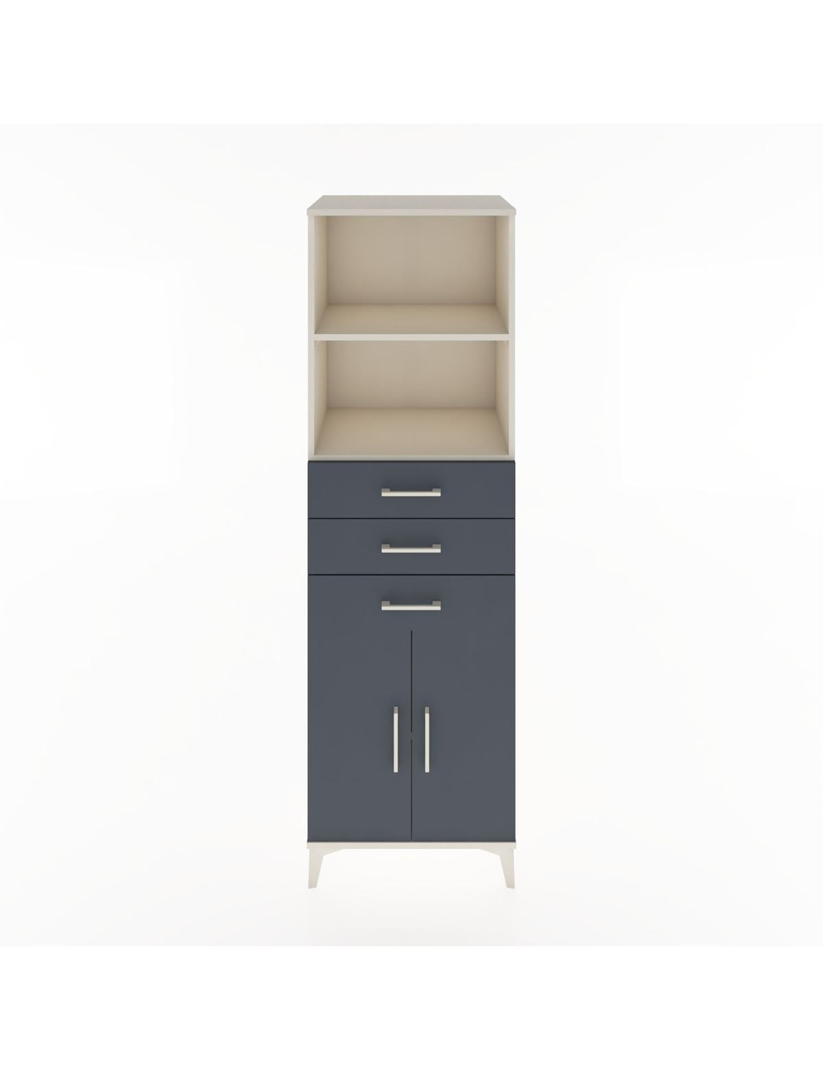 Hyperion Dolap 3 Raflı 3 Çekmeceli 2 Kapaklı 60x44x195 Aytaşı-Antrasit