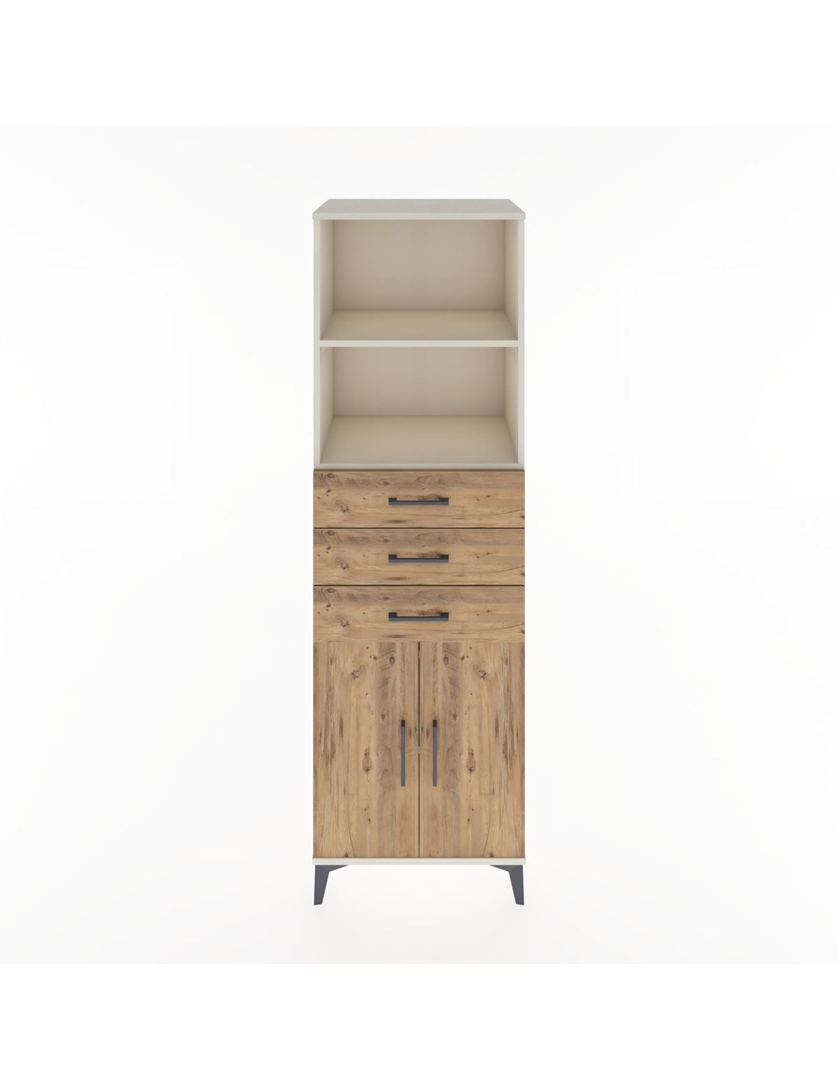 Hyperion Dolap 3 Raflı 3 Çekmeceli 2 Kapaklı 60x44x195 Aytaşı-Çam