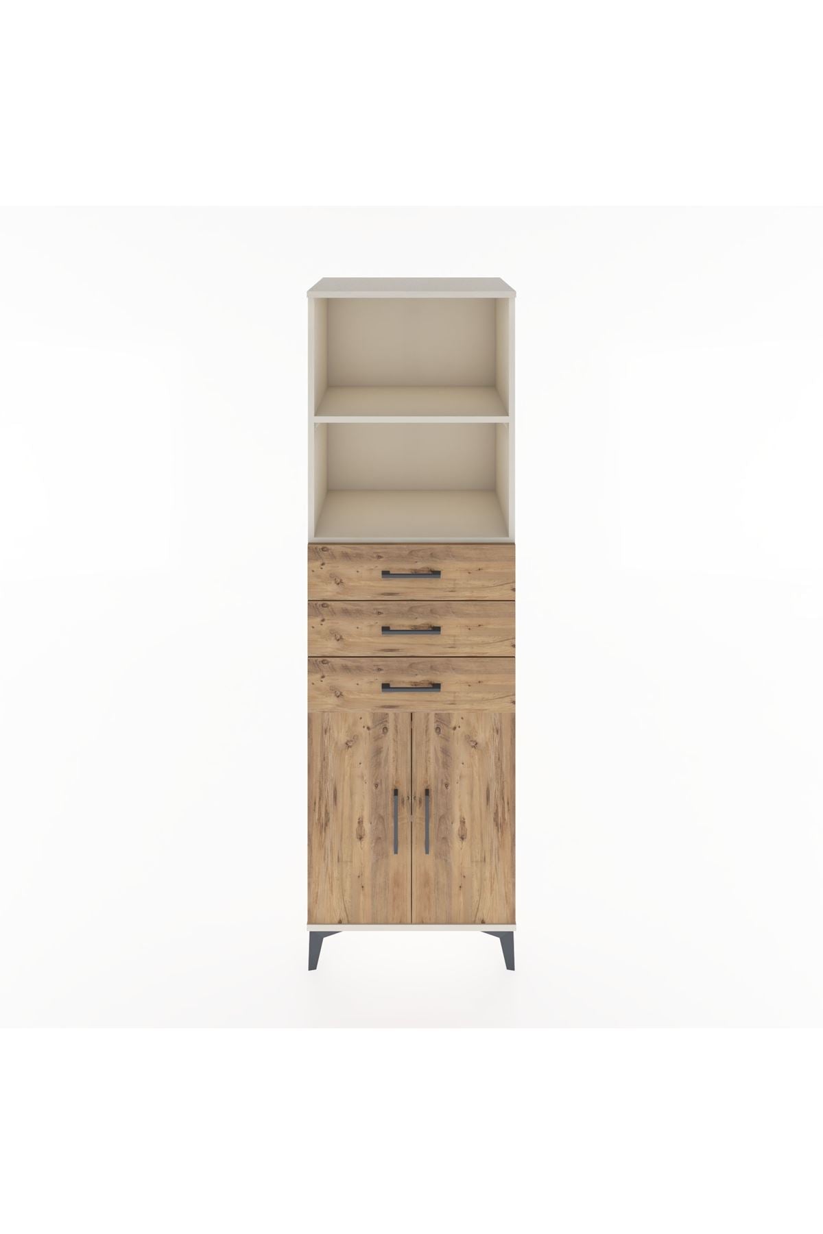 Hyperion Dolap 3 Raflı 3 Çekmeceli 2 Kapaklı 60x44x195 Aytaşı-Çam