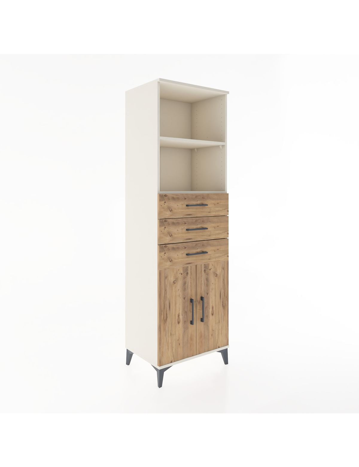 Hyperion Dolap 3 Raflı 3 Çekmeceli 2 Kapaklı 60x44x195 Aytaşı-Çam