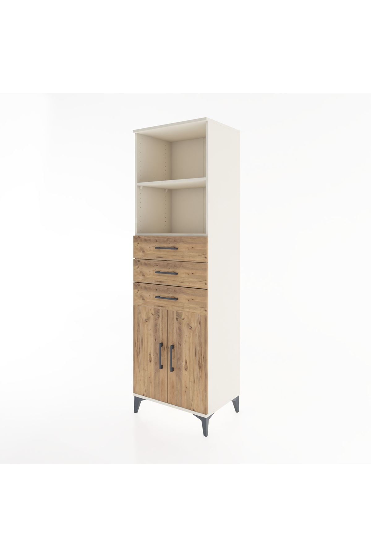 Hyperion Dolap 3 Raflı 3 Çekmeceli 2 Kapaklı 60x44x195 Aytaşı-Çam