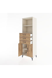 Hyperion Dolap 3 Raflı 3 Çekmeceli 2 Kapaklı 60x44x195 Aytaşı-Çam
