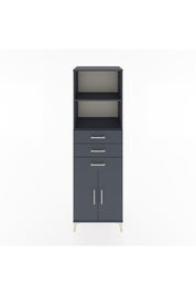 Hyperion Dolap 3 Raflı 3 Çekmeceli 2 Kapaklı 60x44x195 Antrasit-Antrasit