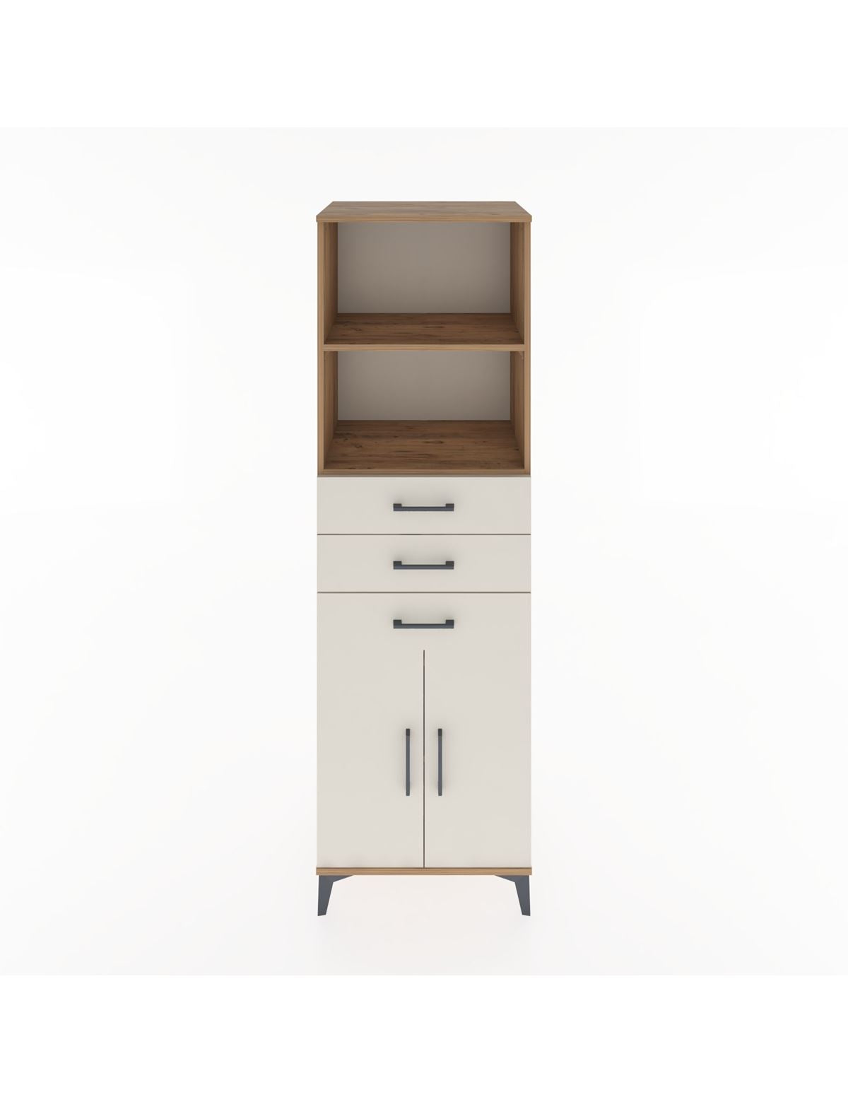 Hyperion Dolap 3 Raflı 3 Çekmeceli 2 Kapaklı 60x44x195 Çam-Aytaşı