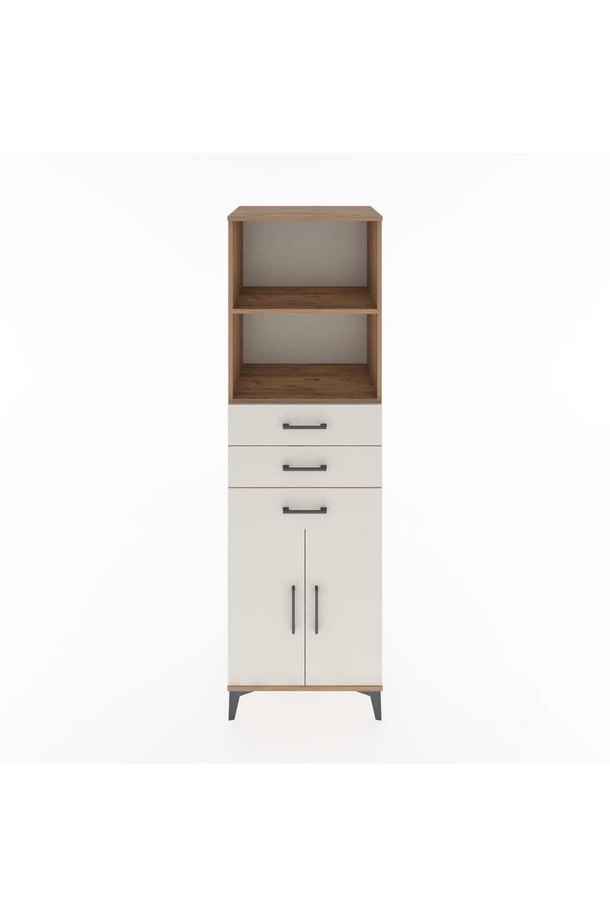 Hyperion Dolap 3 Raflı 3 Çekmeceli 2 Kapaklı 60x44x195 Çam-Aytaşı