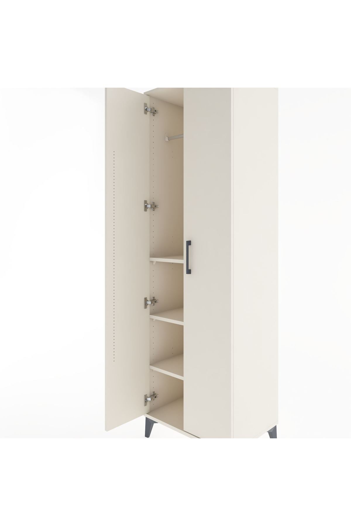 Hyperion Dolap 3 Raflı 2 Kapaklı Tek Askılı 60x44x195 Aytaşı-Aytaşı