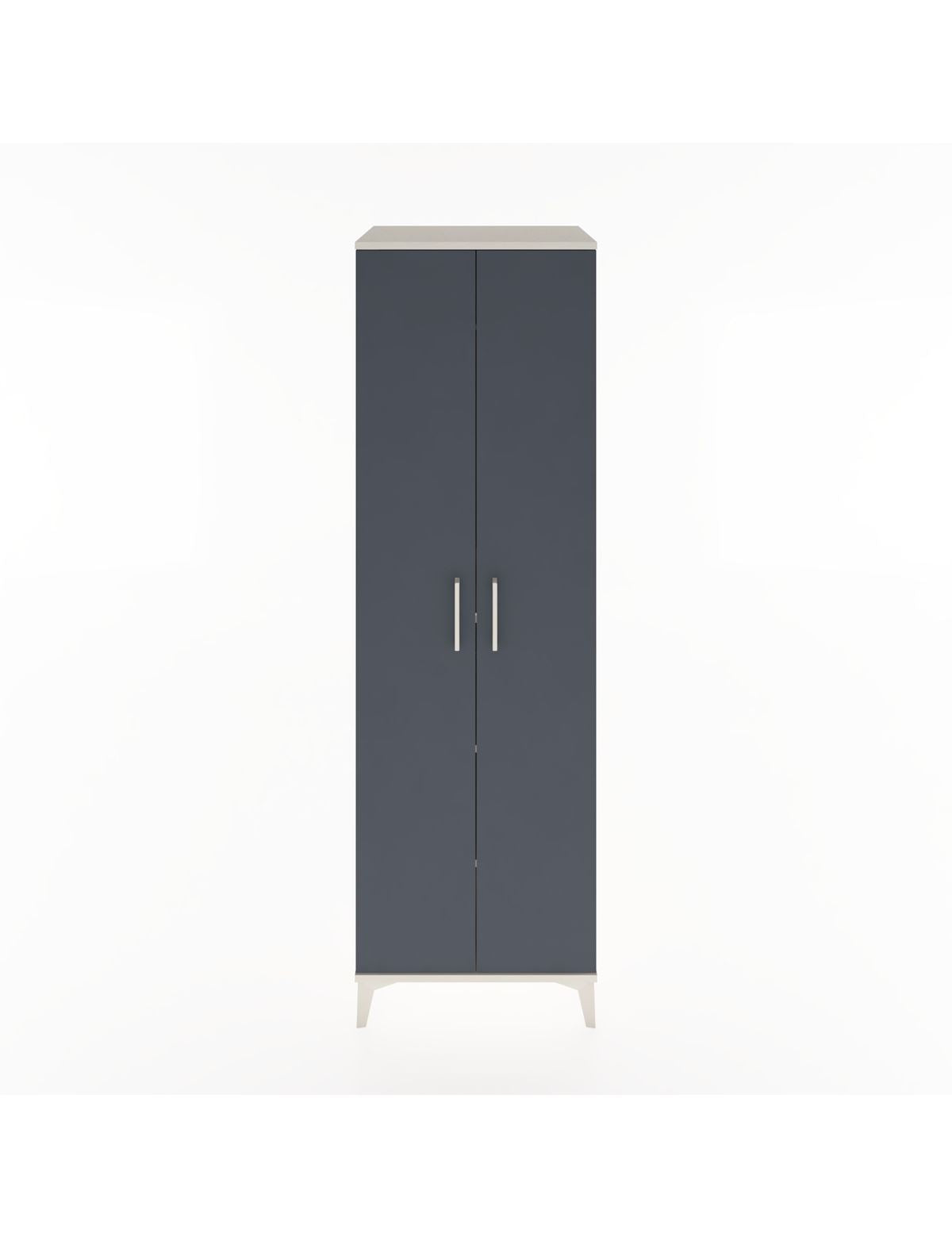 Hyperion Dolap 3 Raflı 2 Kapaklı Tek Askılı 60x44x195 Aytaşı-Antrasit