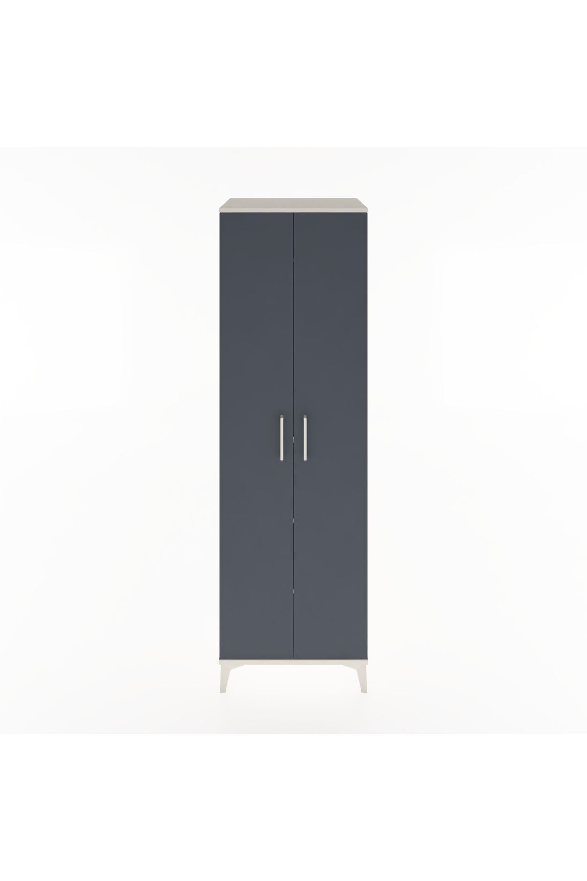 Hyperion Dolap 3 Raflı 2 Kapaklı Tek Askılı 60x44x195 Aytaşı-Antrasit